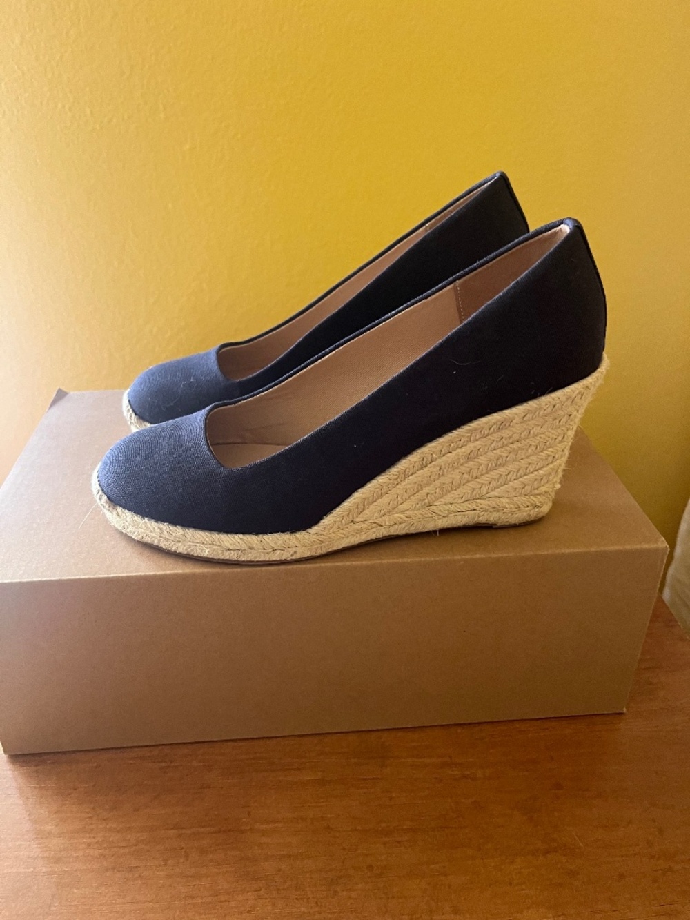 J. Crew Canvas Espadrille Wedges, New